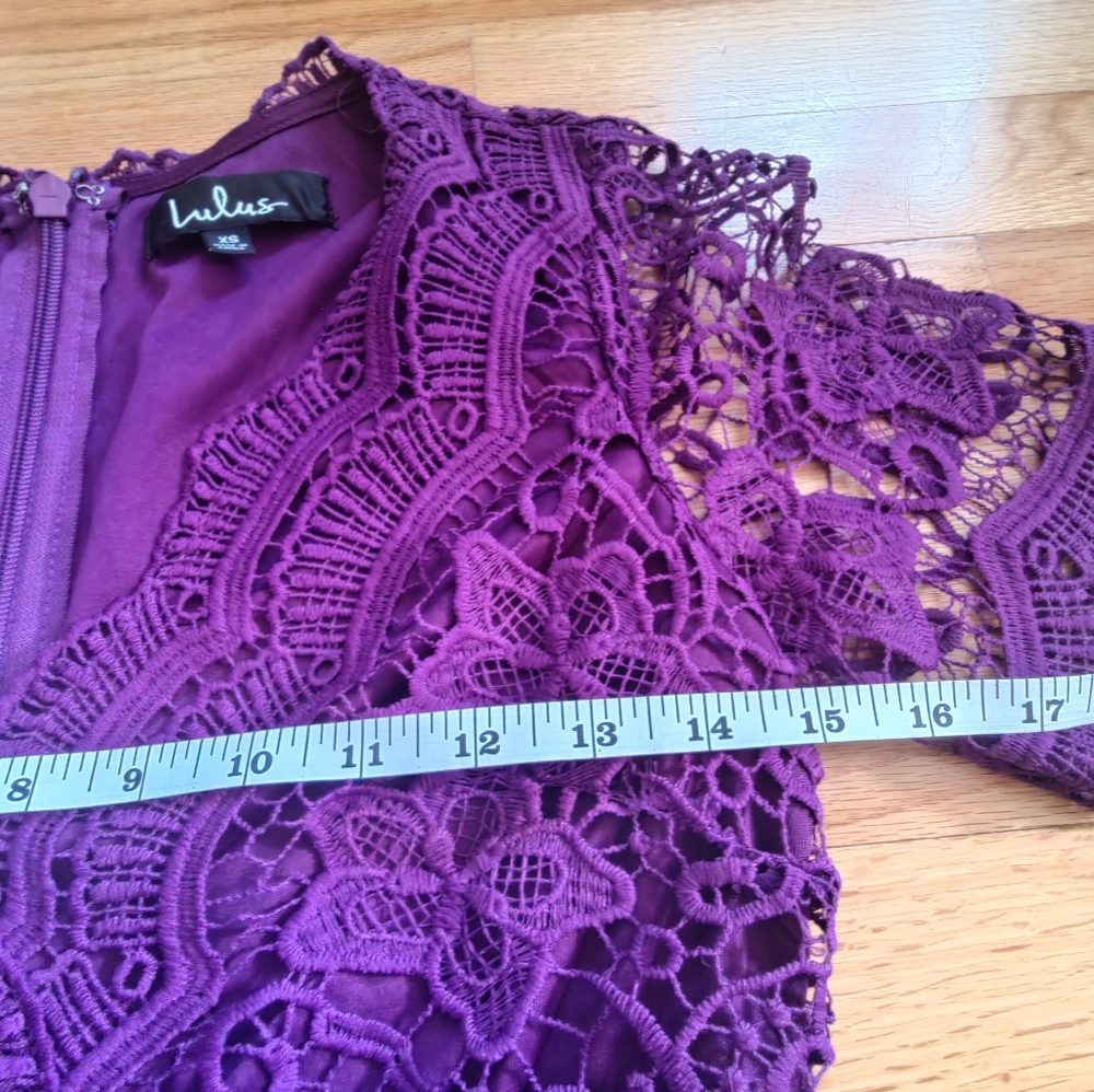 Lulu's Purple π Lace and Chiffon Dress Size XS - Picture 9 of 12